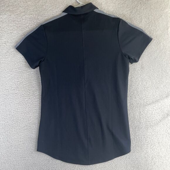 NWT Under Armour Polo Shirt Womens Small Black Viking Logo Golf Loose Fit NEW - Picture 2 of 16